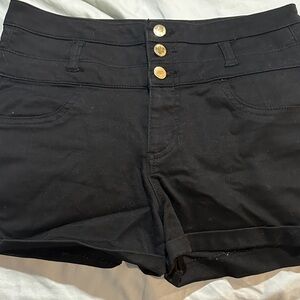 Refuge Black High Waist Women's Shorts